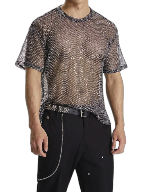 Sequin Mesh Tee