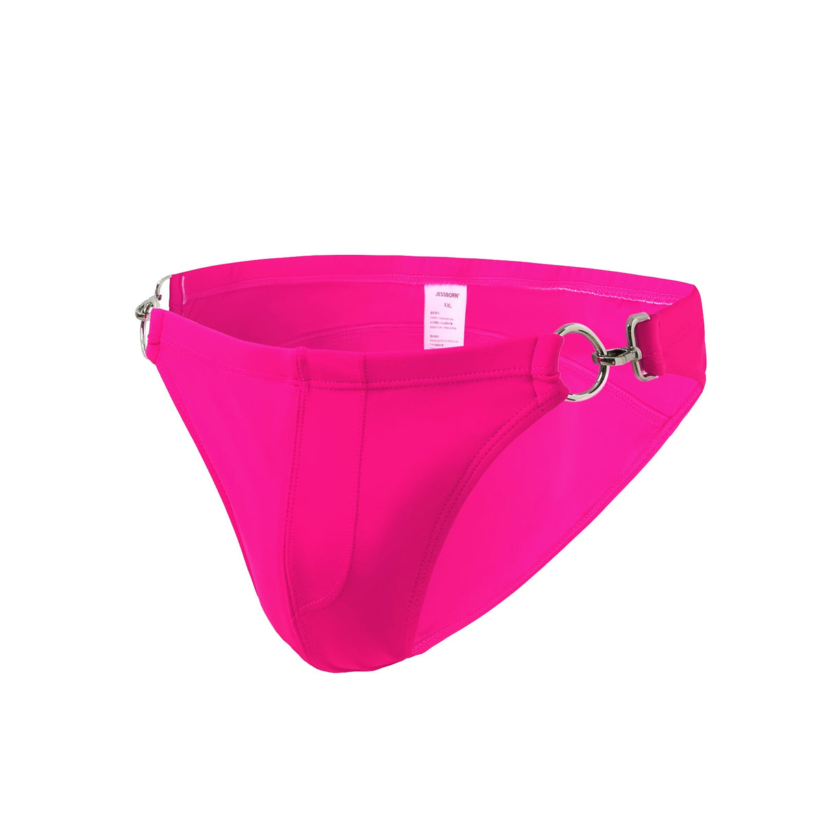 Men's Solid Color Metal Double Buckle Swim Bikini