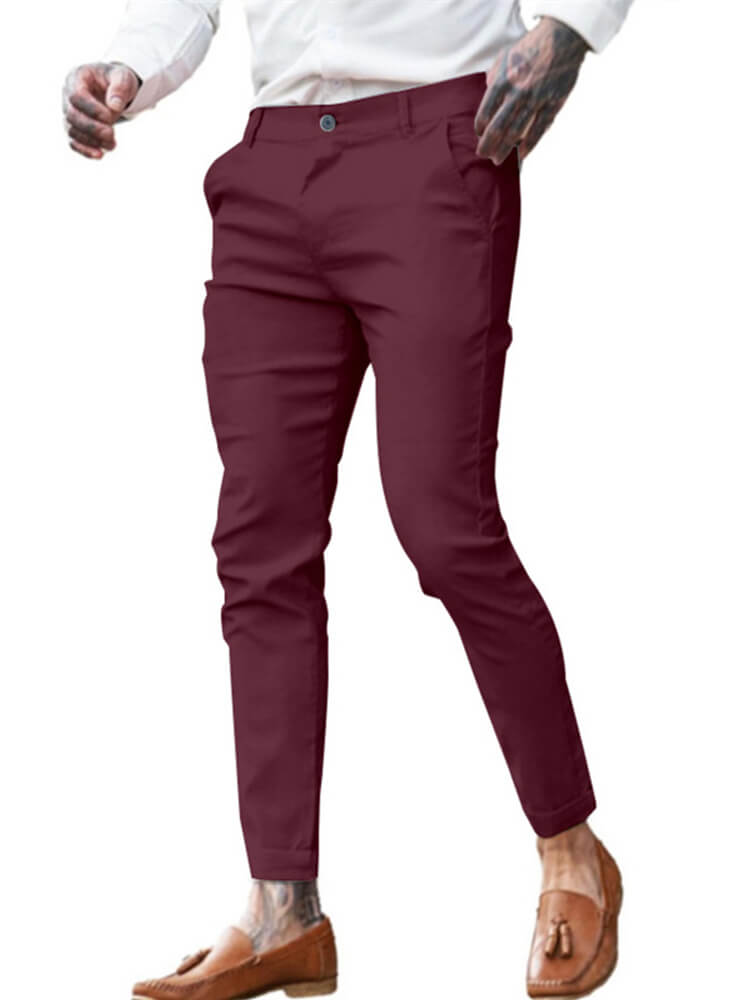 Men's Solid Color Slim Fit Street Fashion Pants