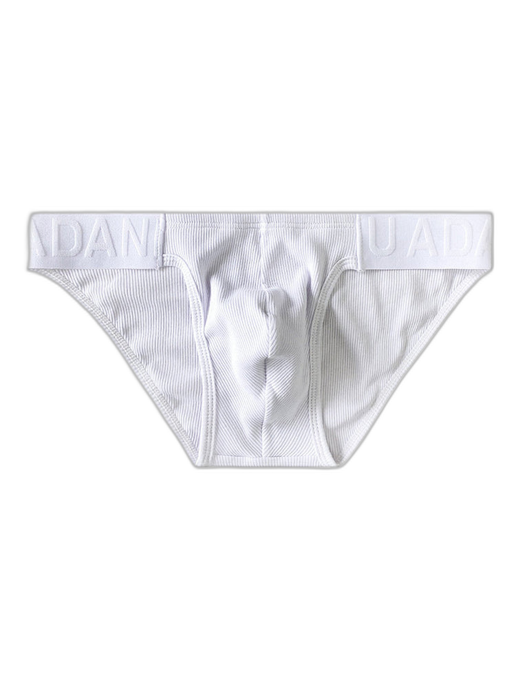 2 Pack Men's Low-Rise High-Cut Ribbed Cotton Bikini