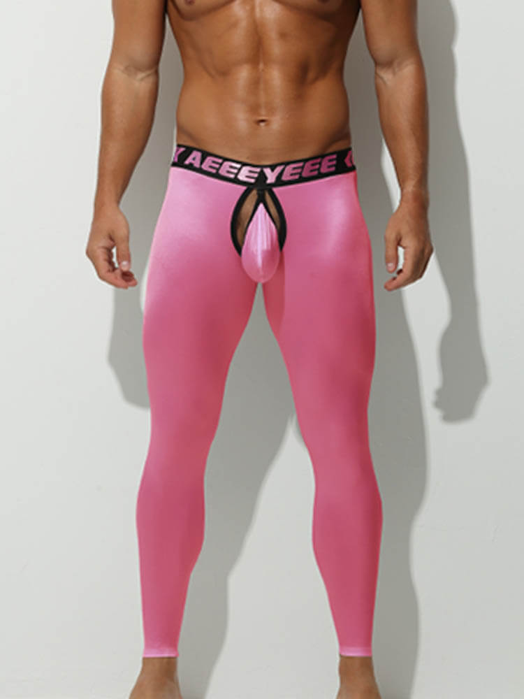 Men's Elasticity Tight Warm Open-Crotch Leggings