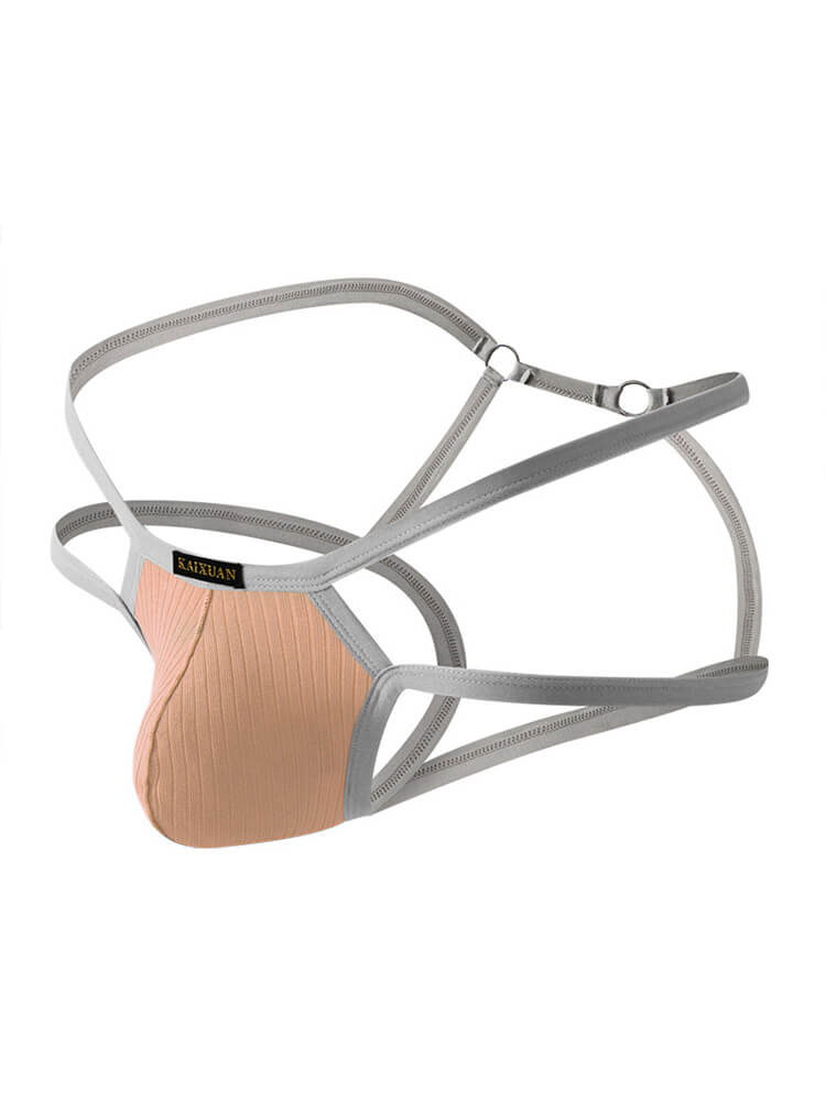 Men's Thin Strap Hollow Breathable Cotton Thong