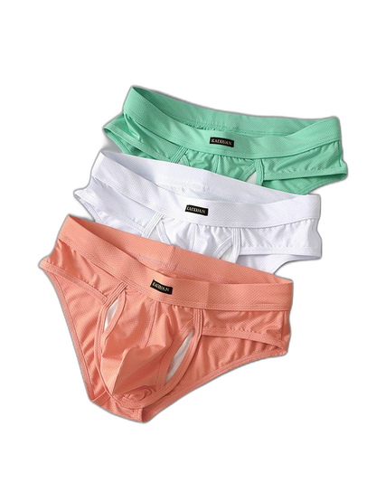 3 Pack Men's Seamless Comfort Sporty Cut Stretch Fit Briefs