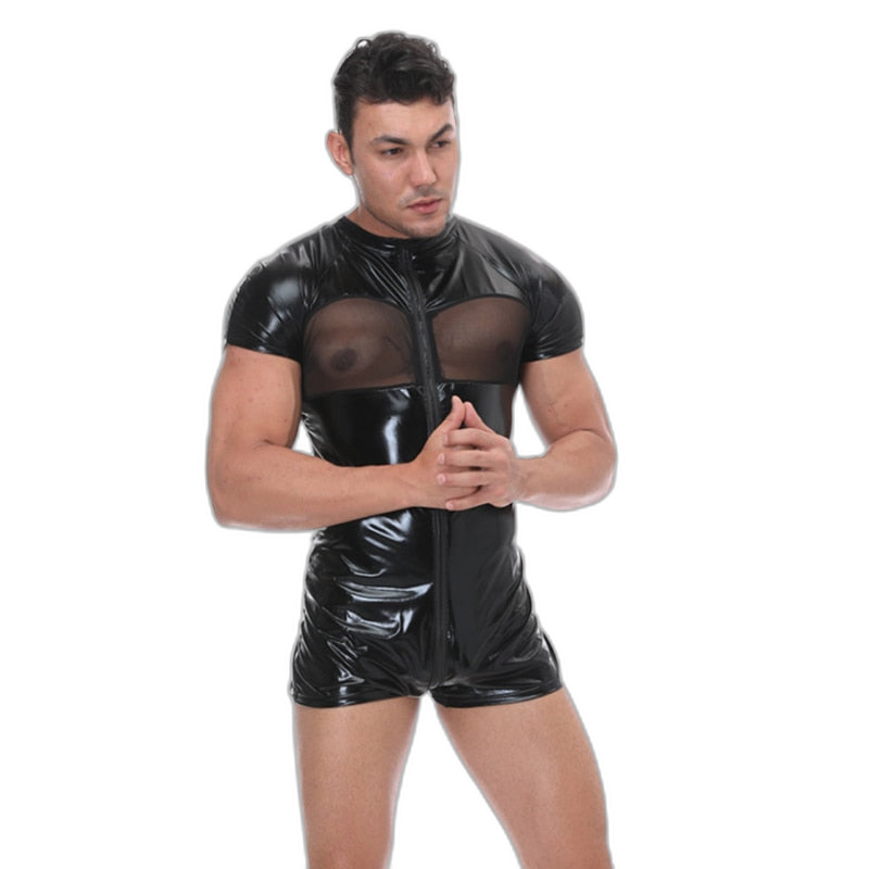 Faux Leather Fetish Bodysuit