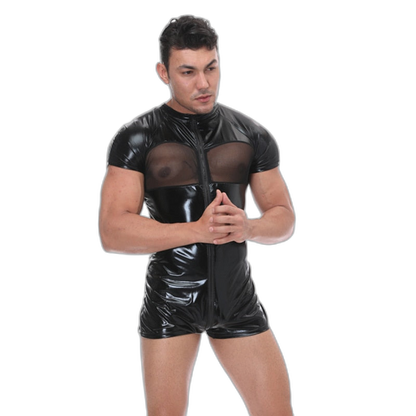 Faux Leather Fetish Bodysuit