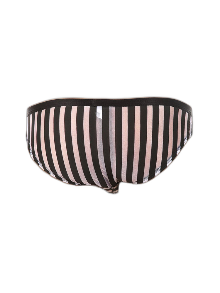 3 Pack Men's Sexy Striped Sheer Mesh Bikini