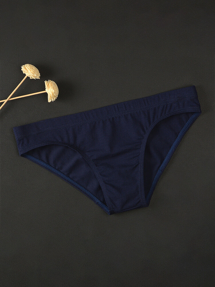 Men's Low-Rise Non-Pouch Tight Solid Color Briefs