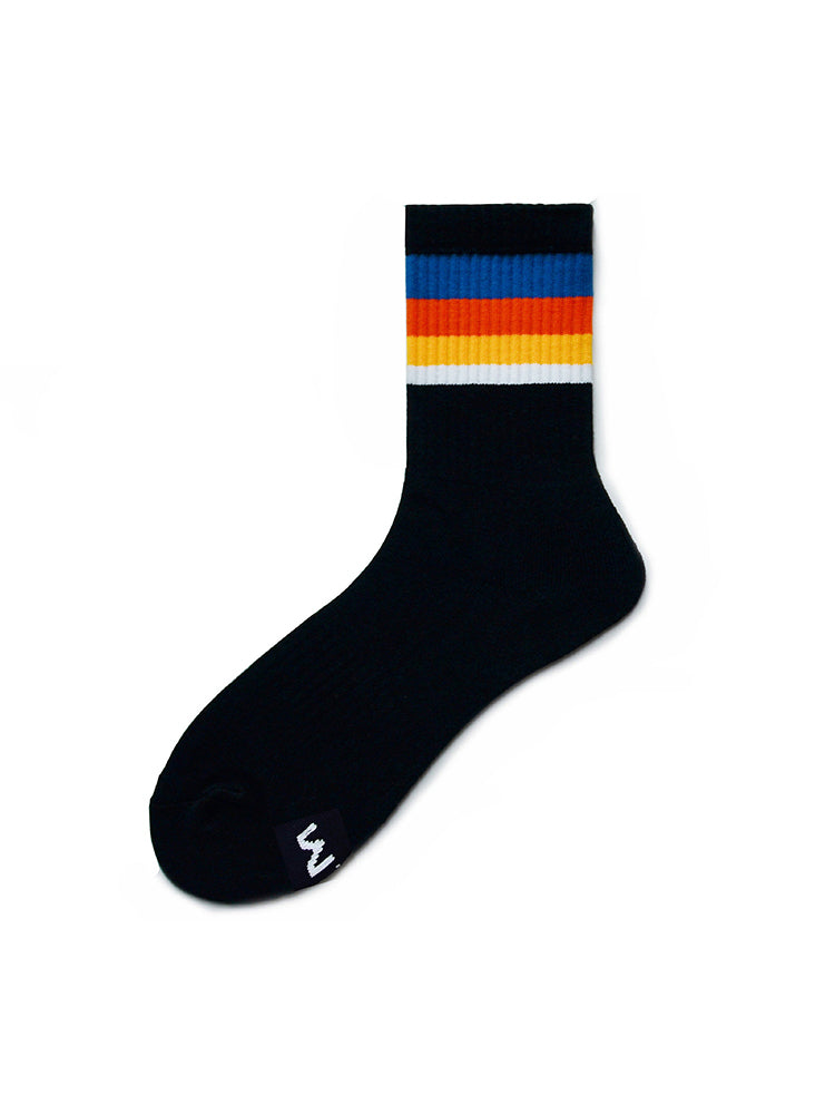 D.M Rainbow Striped Sports Cotton Socks