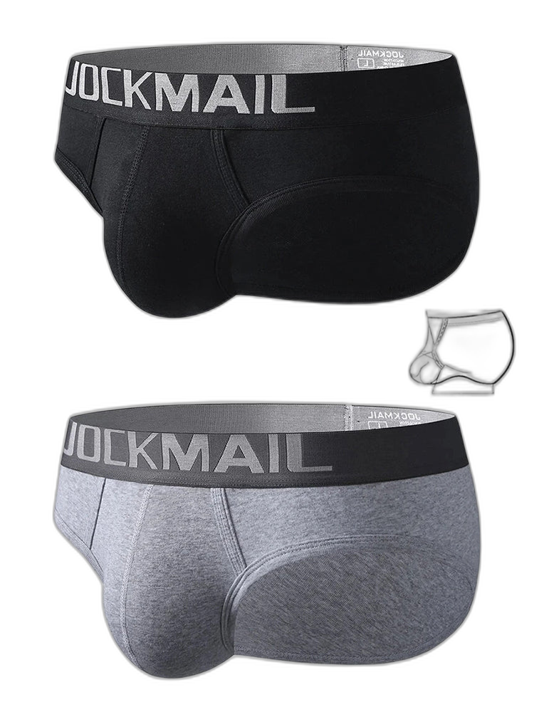 2 Pack Men's Sexy Cotton Support Contour Pouch Briefs
