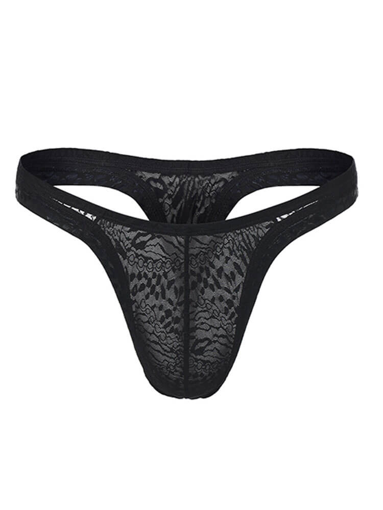 Men's Sexy Thin Leopard-Print Mesh Thong