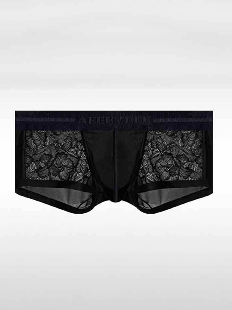 Men's Ice Silk Lace Sexy Sheer Ultra-Thin Trunks