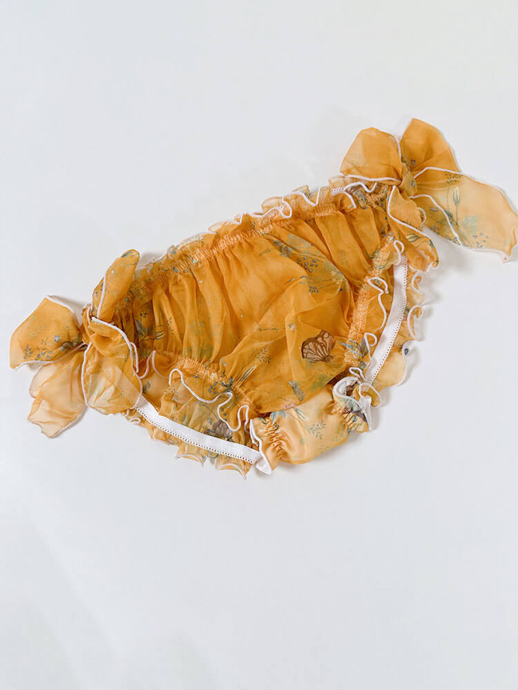 Men's Sexy Bow Ruffle Chiffon Briefs