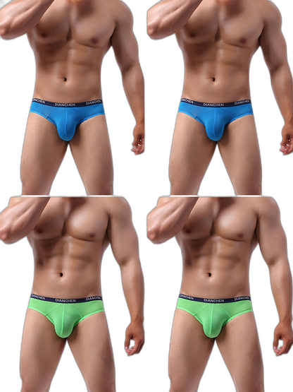4 Pack Men's Ultra-Soft Ice Silk Briefs