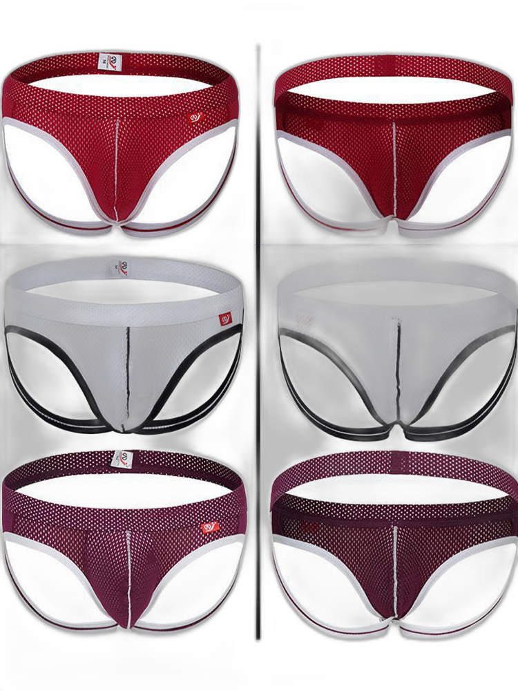 4 Pack Men's Low Waist Sexy Breathable Butt Lifting Stylish Comfortable Jockstrap