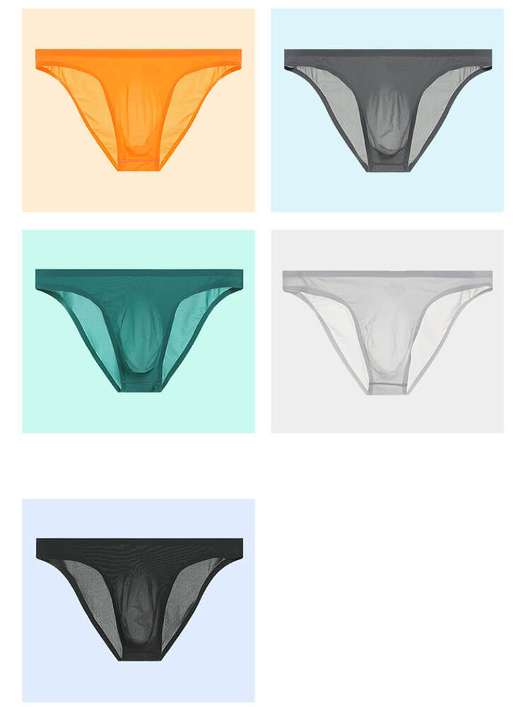 Men's Sexy Sheer Seamless Nylon Briefs