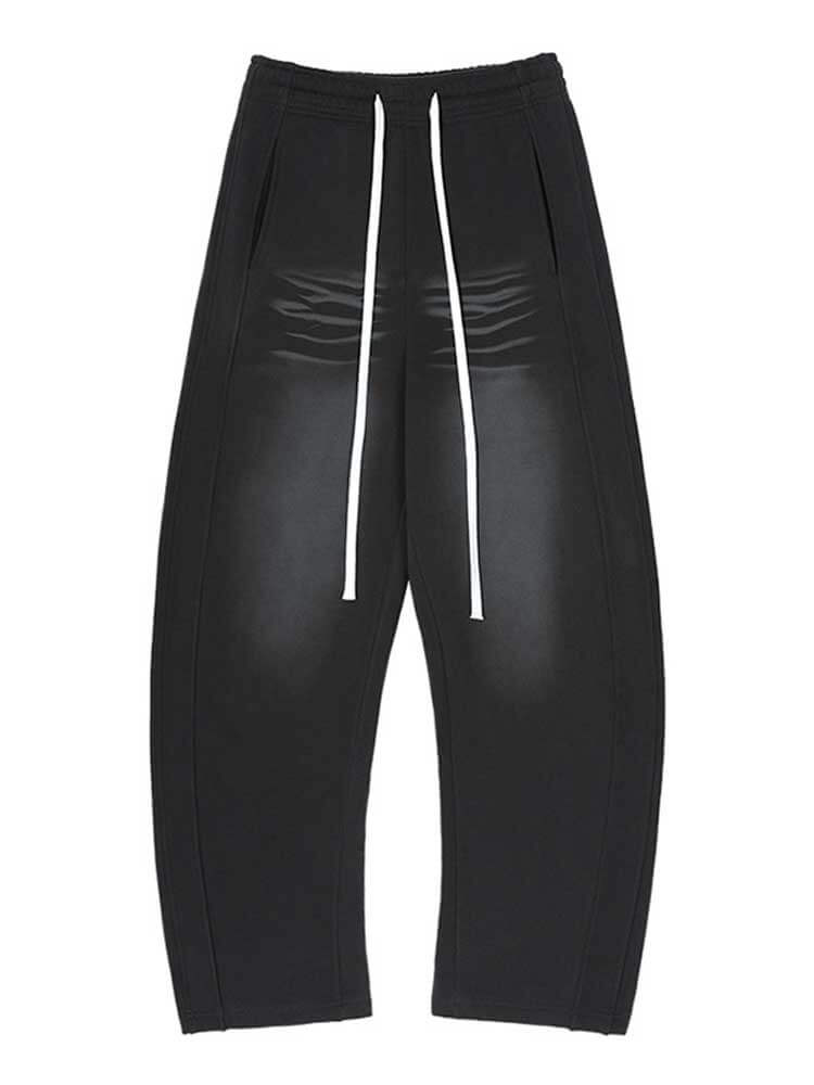 Men's Retro Loose Low-Rise Distressed Curved Pants