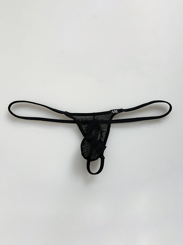 Men's Mesh See-Through Stretch Thin Strap Thong