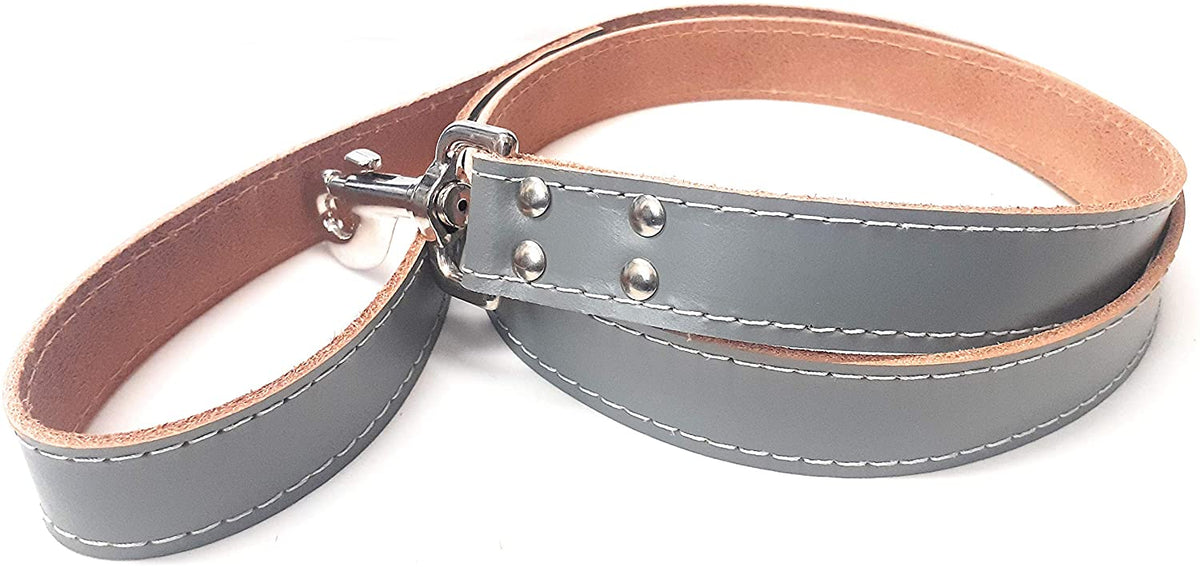 1 inch wide Black Leash Leather Dog Lead