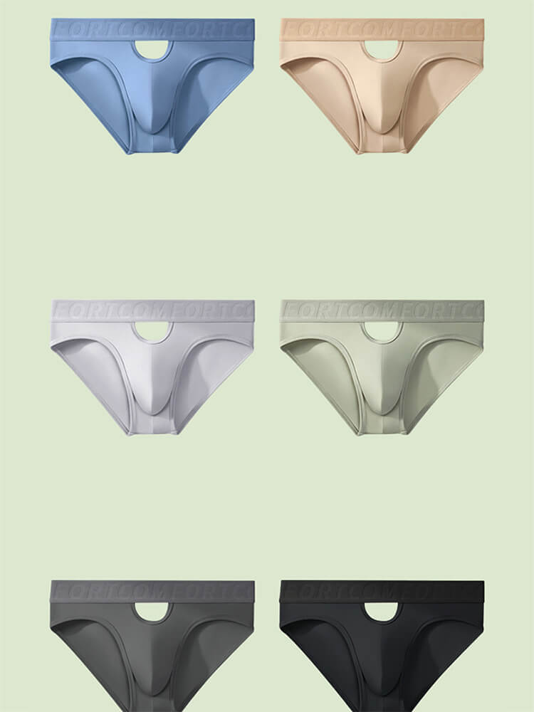 Men's Solid Color Cutout Bamboo Fiber Thin Briefs