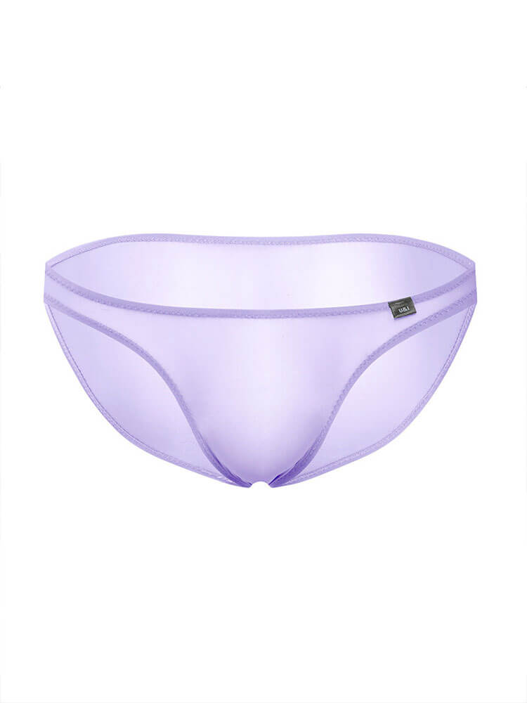 Men's Transparent Ice Silk Low-Rise Seamless Briefs