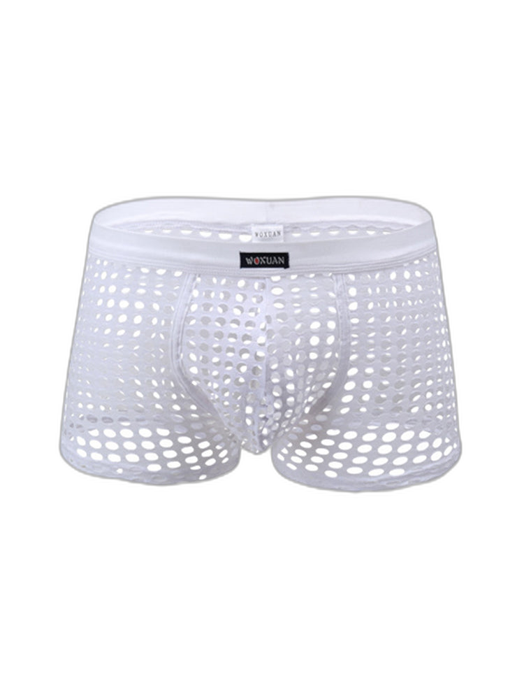 2 Pack Men's Hollow Mesh Sexy Trendy Moisture-Wicking Trunks