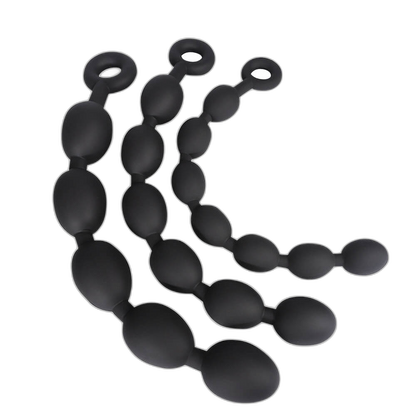 Drake - Silicone Anal Beads - 3 Sizes Anal Balls - Anal Chain with a Pull Ring