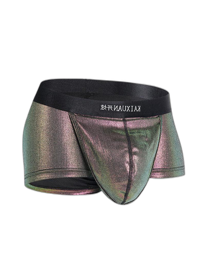 Men's Metallic Glossy Big Pouch Boxer with Fly