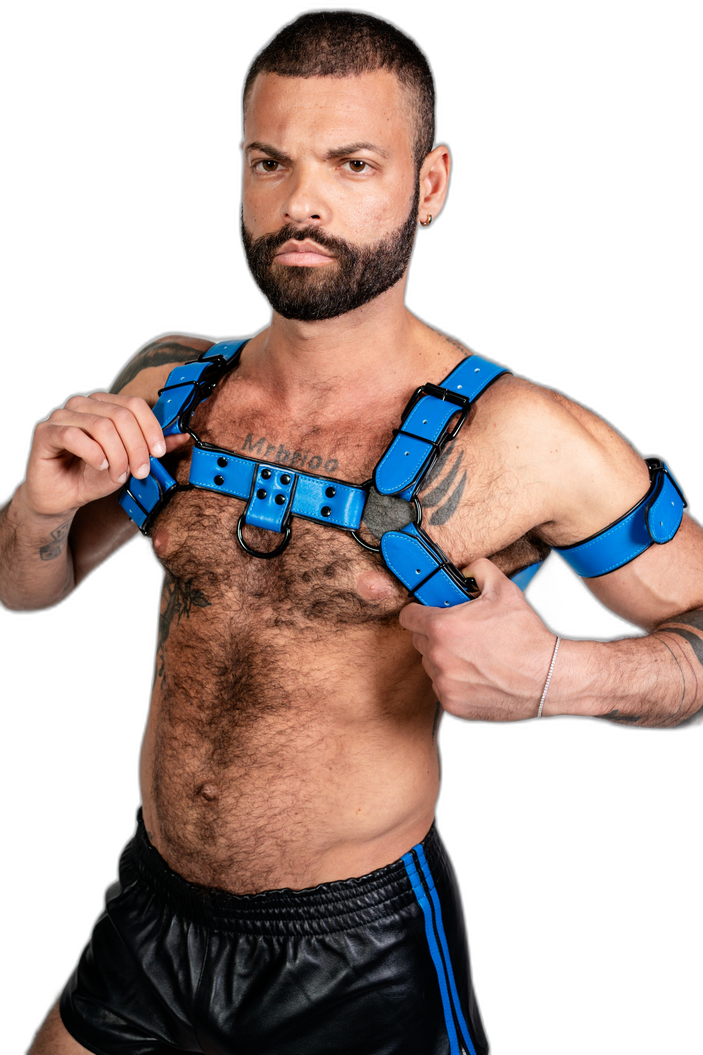 ruff GEAR Bold Leather Bicep Strap Blue