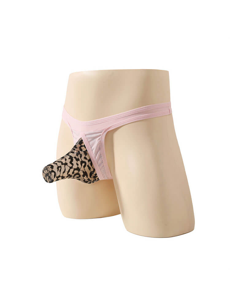 Men's Sexy Leopard Print Elephant Pouch Thong