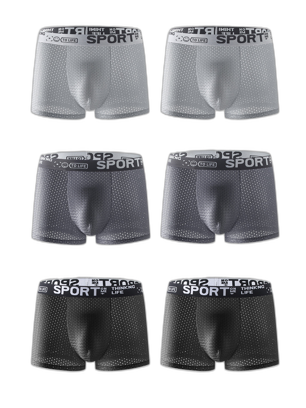 6 Pack Men’s Contour Pouch Mesh Trunks