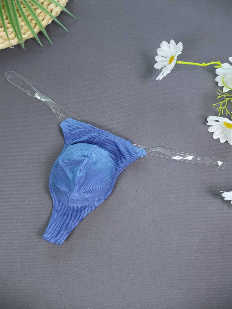 Men's Sexy Transparent Thin Strap Low-Rise Thong