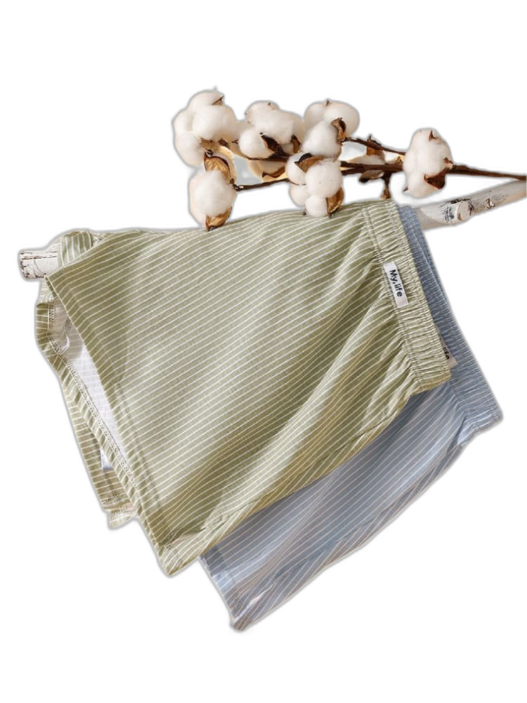 4 Pack Men's Pure Cotton Loose-Fit Antibacterial Home Sleep Boxer Shorts