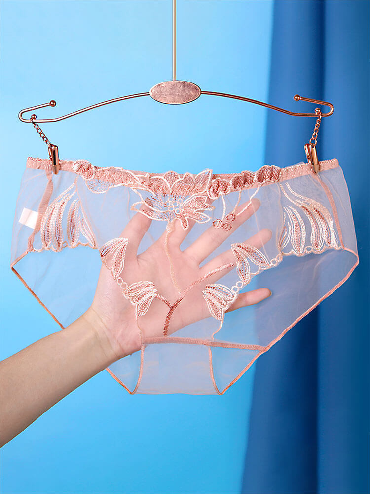 Sexy Lace Transparent Mesh Seamless Briefs
