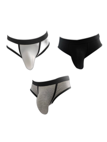 3 Pack Men's Seamless Comfort Large Supportive Pouch Sexy Low-Rise Briefs