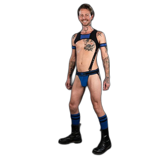 Mr.S Leather Bold Colour Jock Strap Blue