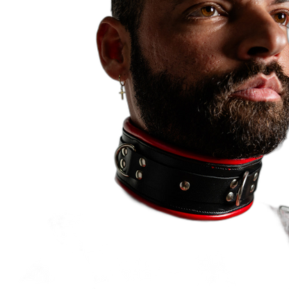 ruff GEAR Leather Padded Neck Collar Red