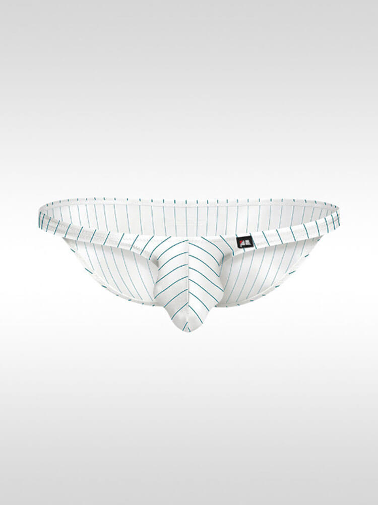 Men's Sexy Pinstriped Thin Bodysuit and Briefs