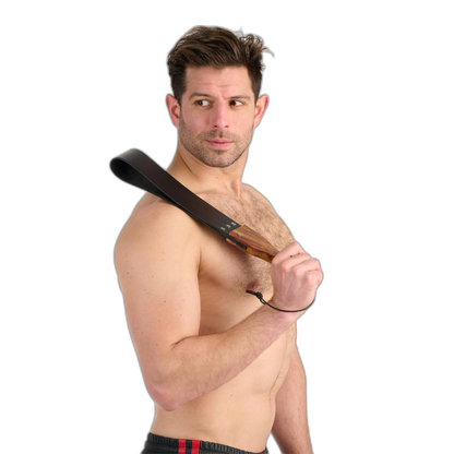 Prowler RED Leather & Wood Flapper Paddle