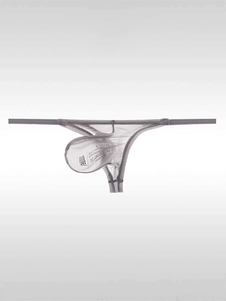 Men's Sexy Sheer U-Bulge Pouch Ice Silk Thong