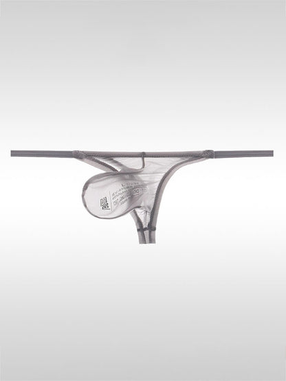 Men's Sexy Sheer U-Bulge Pouch Ice Silk Thong