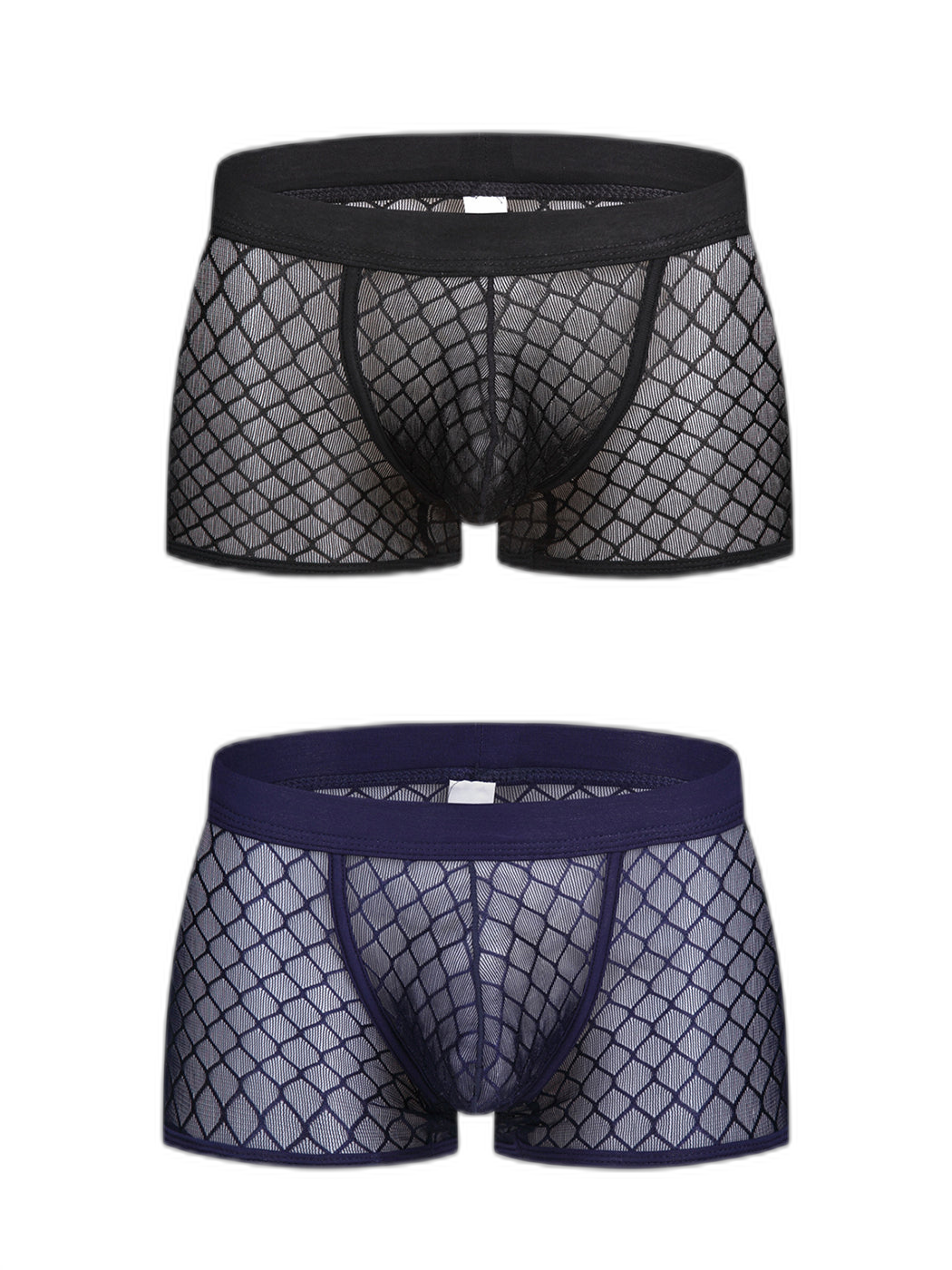 2 Pack Men's Sexy Transparent Mesh Trunks