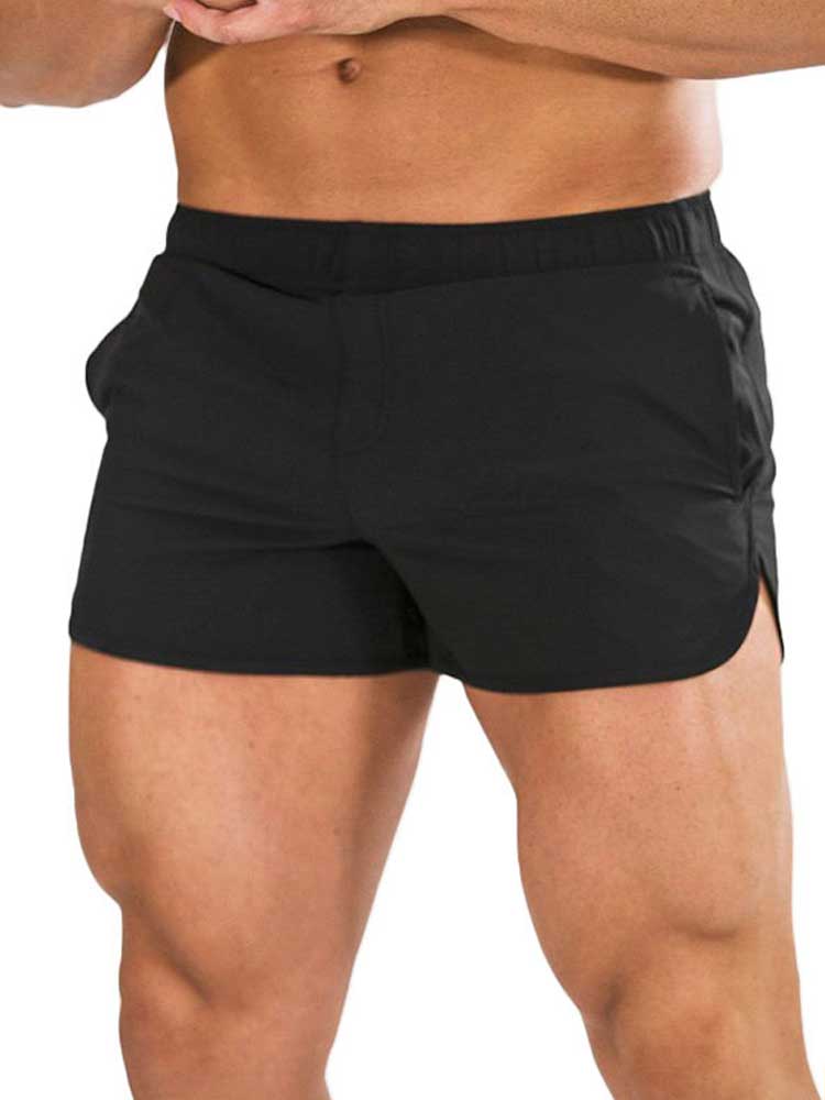 Men's Rounded Side Pocket Quick-Dry Swim Trunks