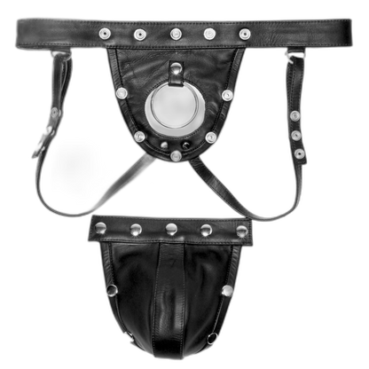 Prowler RED Leather Harness Jock Strap Black