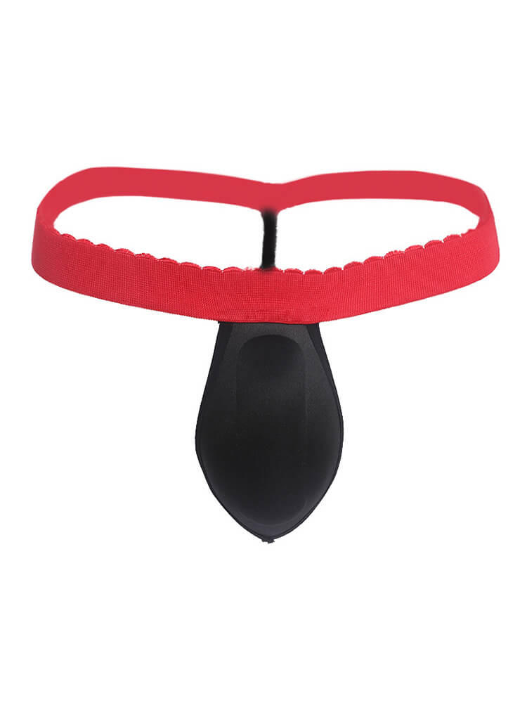 Men's Sexy Low-Rise 3D Sponge Cup Revealing Thong