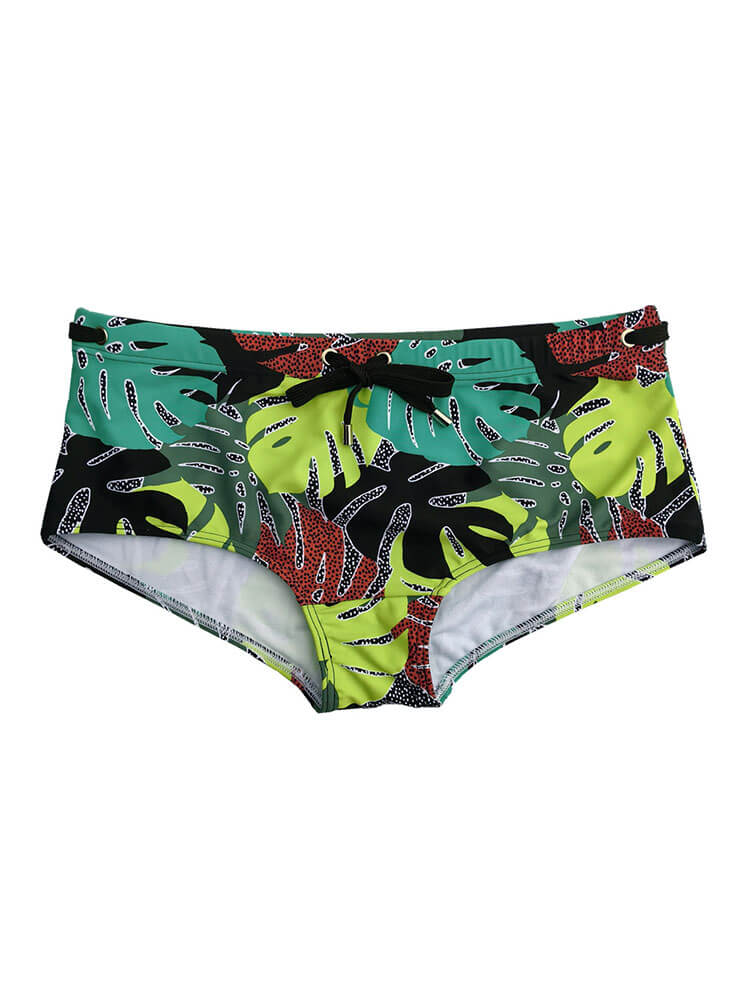 Men's Sexy Nature-Print Tight Beach Swim Trunks