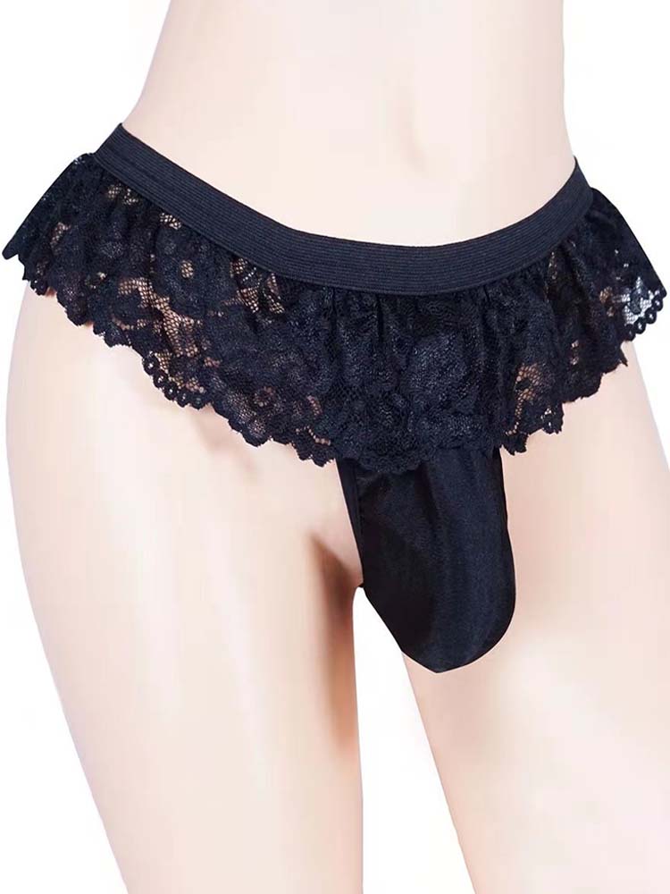 Men's Sexy Lace Skirt Thong
