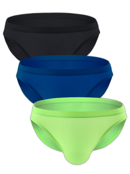 3 Pack Translucent U Convex Pouch Bikini For Men