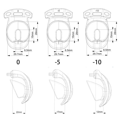 Realistic Vulva Shaped Chastity Cage Set – Pink & Black | Adjustable Flatness (-10 / -5 / 0) | 4 Progressive Ring Sizes