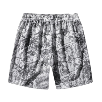 Washed Camo Corduroy Shorts