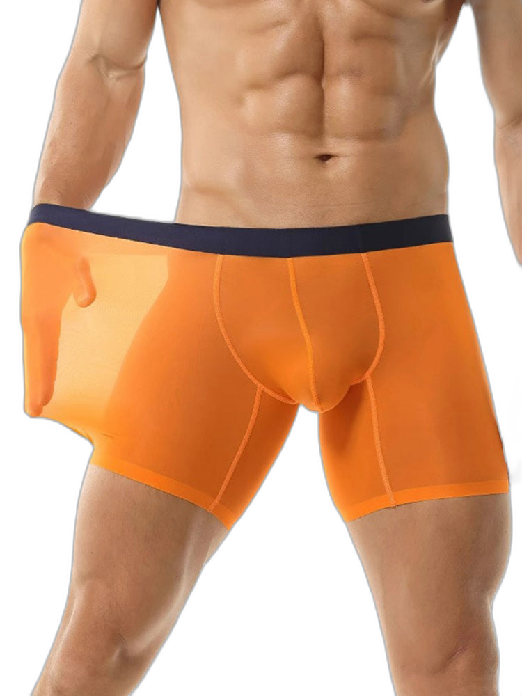 3 Pack Men's Ice Silk Athletic Long Boxer Briefs